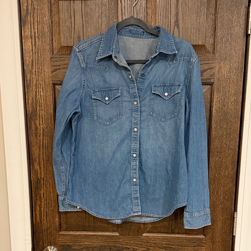 Blue Denim Button-Up Shirt
